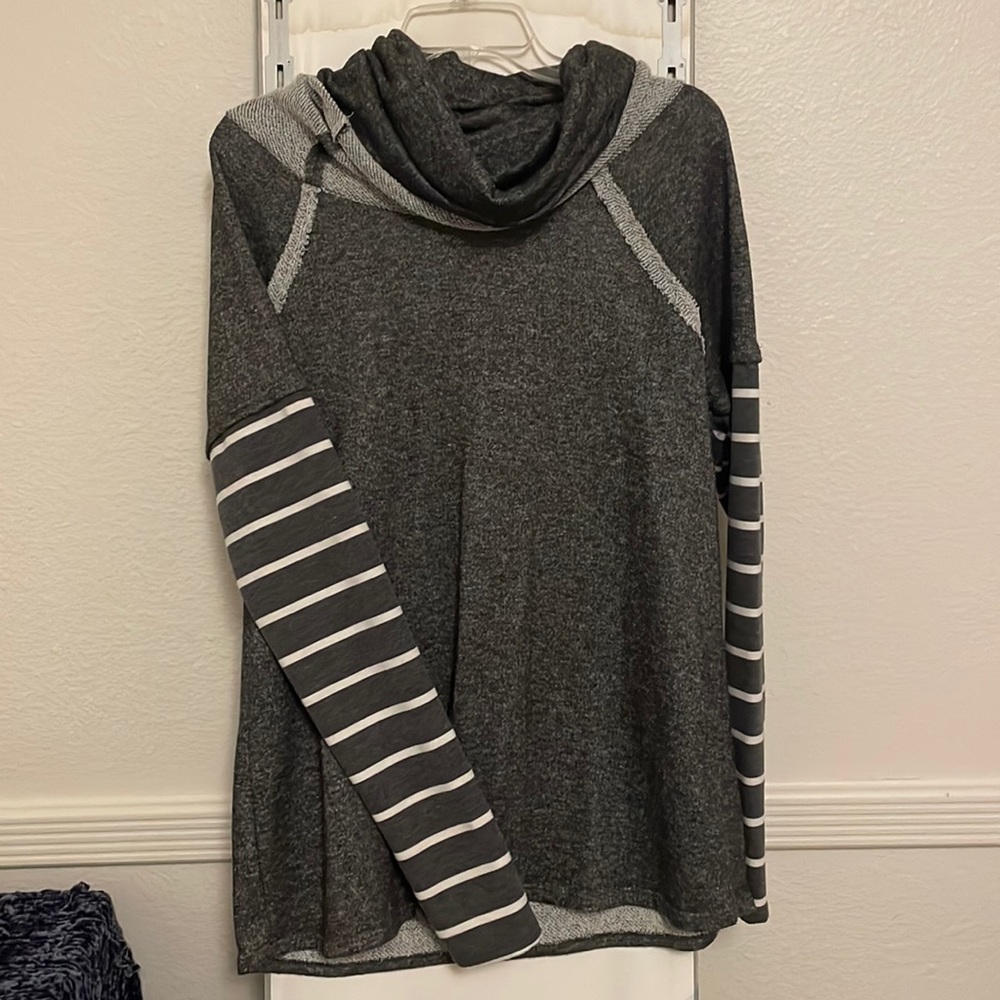 Tunic cowl neck sweater